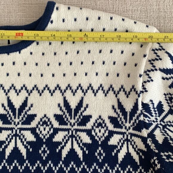 Elisabeth by Los Claiborne Cotton Crew Neck Navy/ White Sweater Men’s Size 1 - Picture 3 of 9